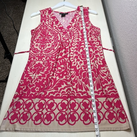 INC International Concepts Pink and Tan Floral Pint Sleeveless Mini Dress Size M - Picture 10 of 10